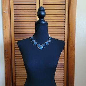 NWT New York & Company Blue Gemstone Teardrop Necklace